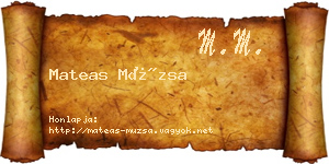 Mateas Múzsa névjegykártya